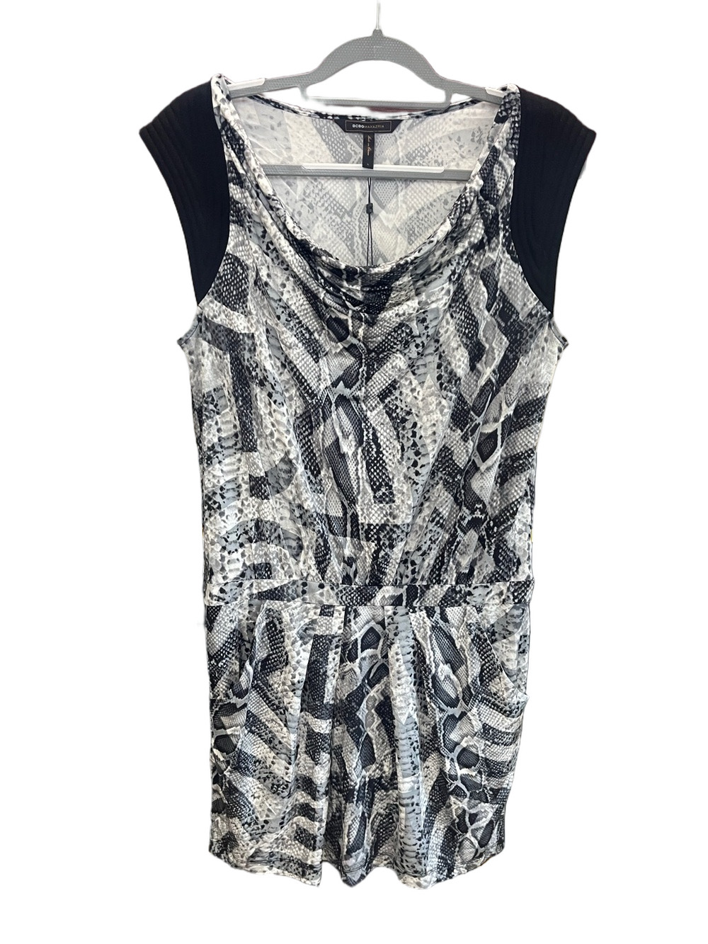 BCBG Maxaria Sleeveless Black & White Snake-Print Dress